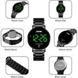 SKMEI 1550 Eenvoudige en stijlvolle LED Touch Screen Mannen Horloge Waterdicht roestvrij staal met elektronisch horloge (zilver)