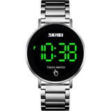 SKMEI 1550 Eenvoudige en stijlvolle LED Touch Screen Mannen Horloge Waterdicht roestvrij staal met elektronisch horloge (zilver)