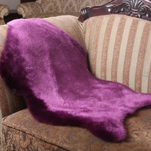 Imitatie wol zacht huis woonkamer tapijt sofa kussen matten  grootte: 40x60cm (paars)