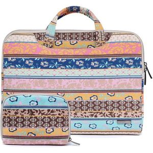 LSEN LS-116 Simple Laptop Bag Business Laptop Liner Tas  Grootte: 15.6 Inch (Canvas Vintage Patroon Roze)