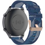 22mm Stripe Weave Nylon Polsband horlogeband voor Xiaomi Mi Watch Color  Garmin Vivoactive 4 (Blauw)