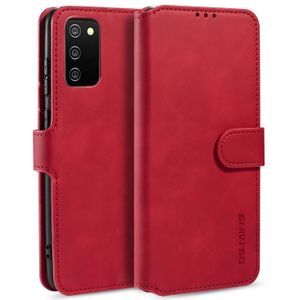 Voor de Samsung Galaxy A02s DG. MING Retro Oil Side Horizontale Flip Leather Case met Holder & Card Slots & Wallet(Red)