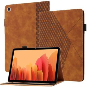 Voor Samsung Galaxy Tab A7 10.4 2020 T500 / T505 Rhombus Skin Feel Horizontal Flip Tablet Lederen Case met kaartslots & houder (Brown)