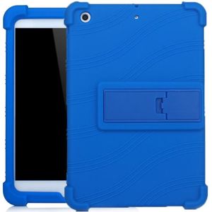Voor iPad mini 3 / 2 / 1 Tablet PC Siliconen beschermhoes met onzichtbare beugel (donkerblauw)