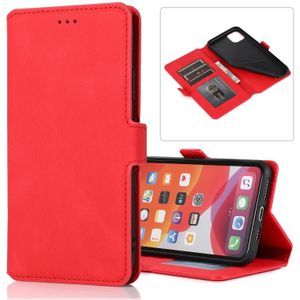 Voor iPhone 11 Pro Retro Magnetic Closing Clasp Horizontale Flip Lederen Case met Houder & Card Slots & Photo Frame & Wallet(Red)