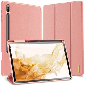 Voor Samsung Galaxy Tab S7 Fe / S7 + DUX DUCIS DOMO-serie Horizontale Flip Magnetische PU-lederen tas met drie-vouwbare houder & wake-up / slaapfunctie