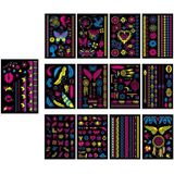 10 stks fluorescerende bloemarm tattoo sticker gezicht sticker waterdichte veer tattoo arm tattoo sticker (DKCS017)