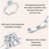 MSR007 sterling zilveren S925 Spirit Moissanite witgoud vergulde ring (nr. 7)