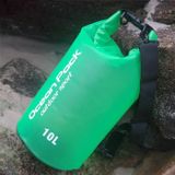 Outdoor waterdichte enkele schouder droge zak droge zak PVC vat tas  capaciteit: 10L (groen)