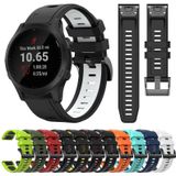 Voor Garmin Forerunner 945 22mm tweekleurige sport siliconen horlogeband (oranje + zwart)