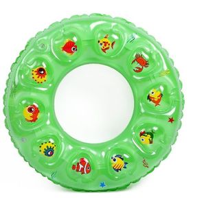 10 PCS Cartoon Patroon Dubbele Airbag verdikt opblaasbare zwemmen ring Crystal Zwemmen Ring  Grootte: 50 cm (Groen)