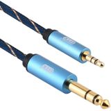 EMK 3.5mm Jack Male to 6.35mm Jack Male Gold Plated Connector Nylon Braid AUX Cable for Computer / X-BOX / PS3 / CD / DVD  Cable Length:1.5m(Dark Blue)