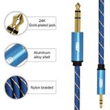 EMK 3.5mm Jack Male to 6.35mm Jack Male Gold Plated Connector Nylon Braid AUX Cable for Computer / X-BOX / PS3 / CD / DVD  Cable Length:1.5m(Dark Blue)