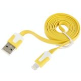 Platte Noodle Stijl USB Sync Data / laad Kabel voor iPhone 6 / 6S & 6 Plus / 6S Plus, iPhone 5 & 5S & 5C, iPad Air, iPad mini, mini 2 Retina,  Kabel Lengte: 2 meter (geel)