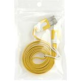 Platte Noodle Stijl USB Sync Data / laad Kabel voor iPhone 6 / 6S & 6 Plus / 6S Plus, iPhone 5 & 5S & 5C, iPad Air, iPad mini, mini 2 Retina,  Kabel Lengte: 2 meter (geel)