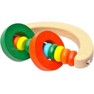 Baby houten rammelaar Bell speelgoed zuigeling Handbell rammel kinderen muziek instrument educatieve Toy Funny pasgeborenen handvat klokken speelgoed (hand type)