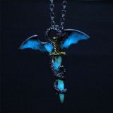 Lichtgevende Jewelry Dragon Sword hanger ketting donkere Anime ketting