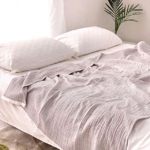 Lente en zomer dik gewassen gaas Six Layer NAP Air conditioning deken  grootte: 200x230cm  kleur: grijs