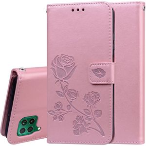 Voor Huawei P40 Lite Rose Embossed Horizontale Flip PU Lederen Case met Holder & Card Slots & Wallet (Rose Gold)