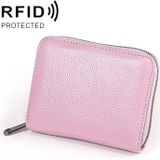 KB195 rits koeienhuid lederen dubbele rij orgel vorm meerdere kaartsleuven anti-magnetische RFID portemonnee Clutch tas voor dames (paars)