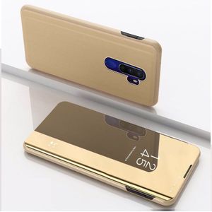 Voor OPPO A9 2020/A5 2020 vergulde spiegel horizontaal Flip leder met standaard mobiele telefoon holster (goud)