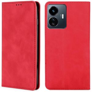 Voor vivo Y77 5G Global Skin Feel Magnetic Horizontal Flip Leather Phone Case (Rood)