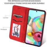 Voor Galaxy A71 retro skin feel business magnetic horizontal flip leather case(rood)