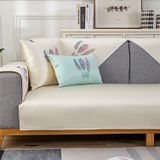 Veer patroon zomer ijs zijde antislip volledige dekking sofa cover  maat: 70x150cm (romig wit)