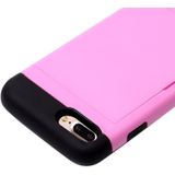 Voor iPhone 8 Plus & 7 Plus schuif stijl TPU + PC combinatie Case met Card Slot(Pink)