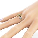 Mode vrouw schattig zonnebloem kristallen ringen voor vrouwen  ring grootte: 6 (wit)