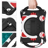 Cute Cat King Kids Shockproof EVA Protective Case with Holder & Shoulder Strap & Handle For iPad 9.7 2018 / 2017 / Air / Air 2 / Pro 9.7(Black Red)