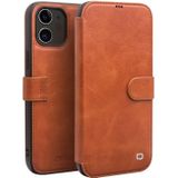 QIALINO Business Magnetic Horizontal Flip Leather Case met Kaartslots & Portemonnee Voor iPhone 12 mini (Lichtbruin)