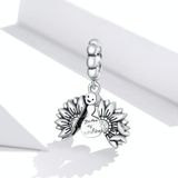 S925 Sterling Silver Smiling Face Zonnebloem Hanger DIY Bracelet Ketting Accessoires