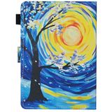 Voor 10 inch Universal Tablet PC Colored Drawing Pattern Horizontale Flip Lederen Case met Holder & Card Slots (Starry Sky Tree)