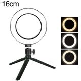 Live uitzending zelfontspanner dimmen Ring LED schoonheid Selfie Light met kleine tafel statief  Selfie licht Diameter: 16 cm