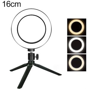 Live uitzending zelfontspanner dimmen Ring LED schoonheid Selfie Light met kleine tafel statief  Selfie licht Diameter: 16 cm