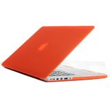 MacBook Pro Retina 15.4 inch Frosted structuur hard Kunststof Hoesje / Case (Oranje)