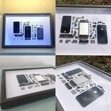 Niet-werkende nep dummy 3D mobiele telefoon fotolijst montage demonteren specimen frame voor iPhone 4 (wit)