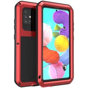 Voor Galaxy A51 LOVE MEI Metaal schokbestendig waterdichte stofdichte beschermhoes (rood)