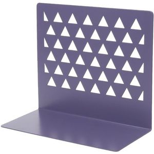 Metalen driehoekige holle desktop organisator boekensteunen ondersteuning stand houder plank Bookrack thuiskantoor benodigdheden (paars)