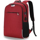 Laptop rugzak school tassen anti-diefstal reizen rugzak met USB-Oplaadpoort (rood)