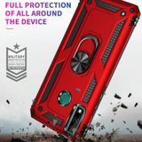 Voor Huawei Y8s Schokbestendige TPU + PC Beschermhoes met 360 graden roterende houder(rood)