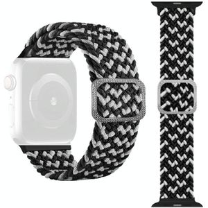 Gesp gevlochten elastische band horlogeband voor Apple Watch Series 6 & SE & & 5 & 4 40mm / 3 & 2 & 1 38mm (Wave zwart en wit)