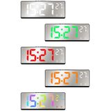 6631 LED Digitale Display Multifunctionele Elektronische Klok Desktop Temperatuur Spiegel Wekker (Groen Licht)