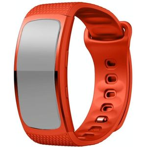 Voor Samsung Gear Fit2 Pro siliconen vervangende riem horlogeband  maat: S (oranje)