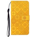 Voor Samsung Galaxy S20 Ultra Ethnic Style Embossed Pattern Horizontale Flip Lederen Case met Holder & Card Slots & Wallet & Lanyard(Geel)