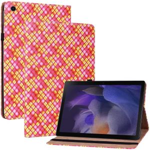 Voor Oppo Realme Pad 10.4 Kleur Weave Lederen Tablet Case met Houder (Rose Red)