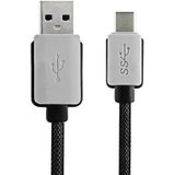 3m Geweven stijl 2A USB-C / Type-C Male 3.1 USB 3.0 Male gegevens / Kabel van de Lader  Voor Samsung Galaxy S8 & S8 PLUS / LG G6 / Huawei P10 & P10 Plus / Xiaomi Mi 6 & Max 2 nl andere Smartphones  Lengte: 3m