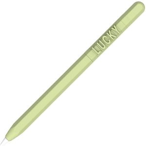 LOVE MEI Voor Apple Pencil 2 Number Letter Design Stylus Pen Siliconen Beschermhoes (Groen)