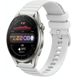 Voor Huawei Watch 3 Pro 22 mm golvend stippenpatroon effen kleur siliconen horlogeband